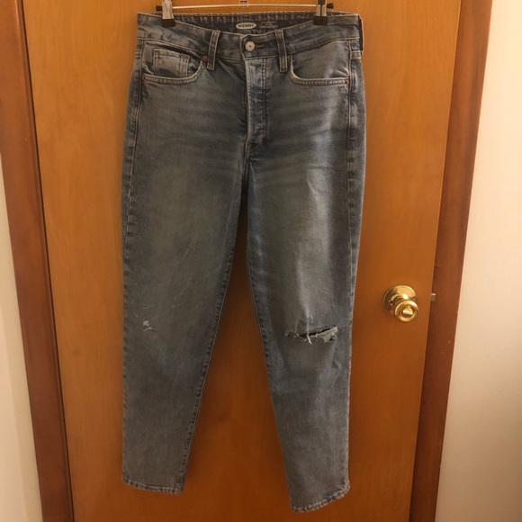 Old Navy High-Waisted O.G. Straight Button-Fly Ripped Jeans - Size 4 - Picture 3 of 11